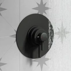 Arezzo Matt Black Round Concealed Dual Thermostatic Shower Valve -Concealed Shower Valves Sales AZSV4MB d2 460