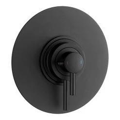 Arezzo Matt Black Round Concealed Dual Thermostatic Shower Valve