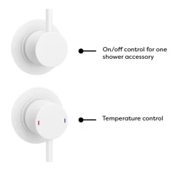 Arezzo Matt White Concealed Individual Stop Tap + Thermostatic Control Shower Valve -Concealed Shower Valves Sales AZWRDSV3 n d3 460