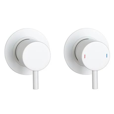 Arezzo Matt White Concealed Individual Diverter + Thermostatic Control Shower Valve 2 Arezzo Matt White Concealed Individual Diverter + Thermostatic Control Shower Valve - Image 2