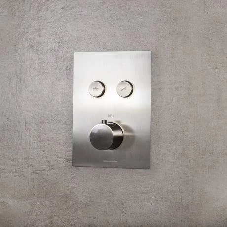 BagnoDesign M-Line Diffusion Brushed Nickel 2 Outlet Thermostatic Shower Valve 2 BagnoDesign M-Line Diffusion Brushed Nickel 2 Outlet Thermostatic Shower Valve - Image 2