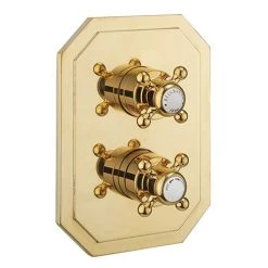 Crosswater Belgravia Unlacquered Brass Crossbox 3 Outlet Trim Set