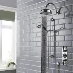 Hudson Reed Topaz Black Triple Concealed Thermostatic Shower Valve - BTSVT003 -Concealed Shower Valves Sales BTSVT003 d2 460