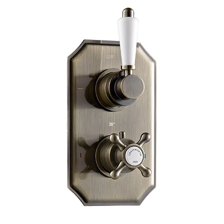 Chatsworth 1928 Antique Brass Twin Concealed Shower Valve 1 Chatsworth 1928 Antique Brass Twin Concealed Shower Valve