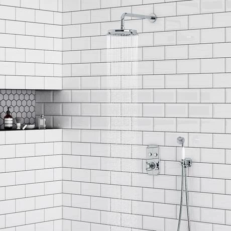 Chatsworth Traditional Twin Push-Button Shower Valve with 2 Outlets 2 Chatsworth Traditional Twin Push-Button Shower Valve with 2 Outlets - Image 2