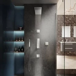 Hudson Reed Ignite Square Three Outlet Push-Button Thermostatic Shower Valve Chrome - CPB3312 5 Hudson Reed Ignite Square Three Outlet Push-Button Thermostatic Shower Valve Chrome - CPB3312 -Concealed Shower Valves Sales CPB3312 D2 460