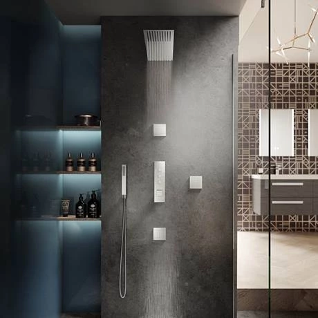 Hudson Reed Ignite Square Three Outlet Push-Button Thermostatic Shower Valve Chrome - CPB3312 3 Hudson Reed Ignite Square Three Outlet Push-Button Thermostatic Shower Valve Chrome - CPB3312 - Image 3