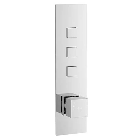 Hudson Reed Ignite Square Three Outlet Push-Button Thermostatic Shower Valve Chrome - CPB3312 1 Hudson Reed Ignite Square Three Outlet Push-Button Thermostatic Shower Valve Chrome - CPB3312