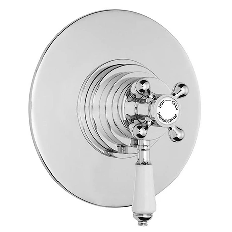 Lancaster Traditional Round Concealed Dual Thermostatic Shower Valve 1 Lancaster Traditional Round Concealed Dual Thermostatic Shower Valve