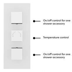 Milan Triple Square Concealed Thermostatic Shower Valve - Chrome -Concealed Shower Valves Sales CVT001 detail1 460