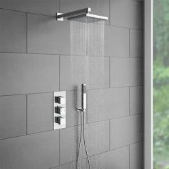 Milan Triple Square Concealed Thermostatic Shower Valve - Chrome -Concealed Shower Valves Sales CVT001 nw d2a 460