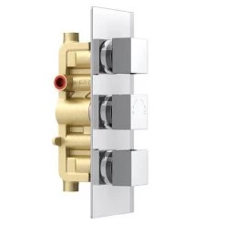 Milan Triple Square Concealed Thermostatic Shower Valve - Chrome -Concealed Shower Valves Sales CVT001 nw d3 460