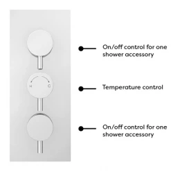 Cruze Triple Round Concealed Thermostatic Shower Valve - Chrome -Concealed Shower Valves Sales CVT002 n d5a 460