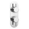 Cruze Chrome Round Twin Concealed Shower Valve w. Diverter + Oval Backplate