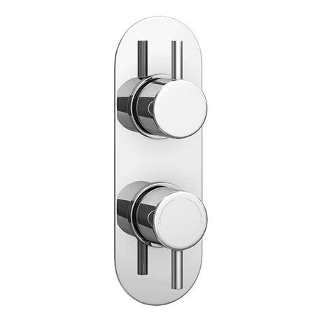 Cruze Chrome Round Twin Concealed Shower Valve w. Diverter + Oval Backplate 1 Cruze Chrome Round Twin Concealed Shower Valve w. Diverter + Oval Backplate