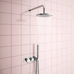 Cruze Round Wall Mounted Thermostatic Shower Valve with Handset -Concealed Shower Valves Sales CZSVH d4 460