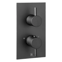 JTP Vos Matt Black Single Outlet Thermostatic Concealed Shower Valve with Designer Handles -Concealed Shower Valves Sales DH28651AMB D2 460