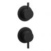 Arezzo Matt Black Concealed Individual Stop Tap + Thermostatic Control Shower Valve