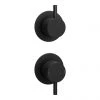 Arezzo Matt Black Concealed Individual Diverter + Thermostatic Control Shower Valve