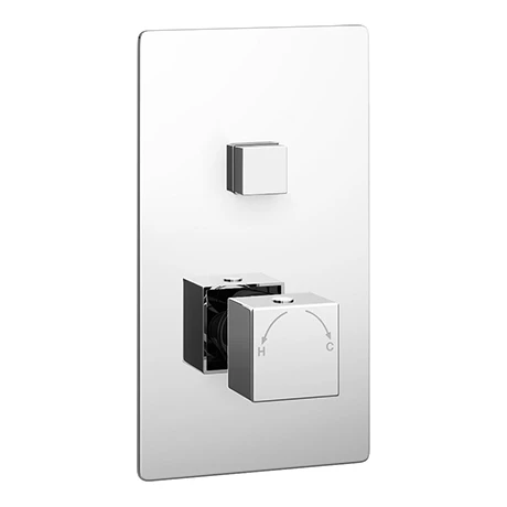 Milan Twin Modern Square Push-Button Concealed Shower Valve 1 Milan Twin Modern Square Push-Button Concealed Shower Valve