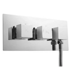 Hudson Reed Kubix Twin Concealed Thermostatic Shower Valve with Diverter & Outlet - A3067