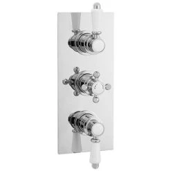 Nuie Edwardian Triple Concealed Thermostatic Shower Valve with Rectangular Plate - ITY315