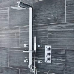 Nuie Square Triple Concealed Thermostatic Shower Valve with Diverter - JTY311 5 Nuie Square Triple Concealed Thermostatic Shower Valve with Diverter - JTY311 -Concealed Shower Valves Sales JTY311 d1 460