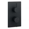 Arezzo Round Modern Twin Concealed Shower Valve with Diverter - Matt Black