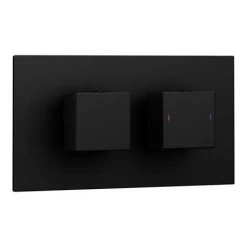Arezzo Square Modern Twin Concealed Shower Valve with Diverter - Matt Black -Concealed Shower Valves Sales MB SQ SVD n d3 460