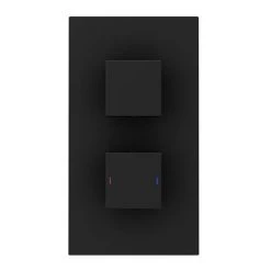 Arezzo Square Modern Twin Concealed Shower Valve with Diverter - Matt Black -Concealed Shower Valves Sales MB SQ SVD new d5 460