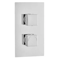Milan Square Thermostatic 3 Way Concealed Shower Valve with Diverter - Chrome