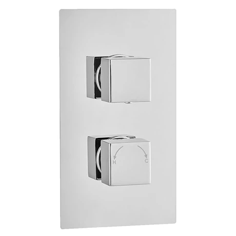 Milan Square Thermostatic 3 Way Concealed Shower Valve with Diverter - Chrome 1 Milan Square Thermostatic 3 Way Concealed Shower Valve with Diverter - Chrome