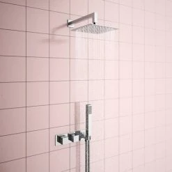 Milan Square Wall Mounted Thermostatic Shower Valve with Handset -Concealed Shower Valves Sales MILSVH d3 460