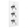 Bristan - Prism Thermostatic Recessed Dual Control Three Handle Shower Valve with Integral Twin Stopcocks - PM2-SHC3STP-C