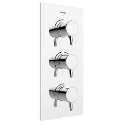 Bristan - Prism Thermostatic Recessed Dual Control Three Handle Shower Valve with Integral Twin Stopcocks - PM2-SHC3STP-C