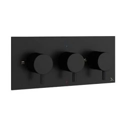 Crosswater MPRO Triple Concealed Thermostatic Shower Valve - Matt Black - PRO2001RM+