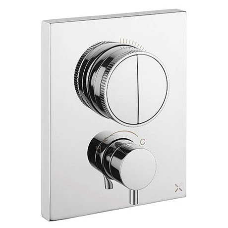 Crosswater MPRO Crossbox Push Chrome 2 Outlet Trim Set 1 Crosswater MPRO Crossbox Push Chrome 2 Outlet Trim Set