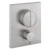 Crosswater MPRO Crossbox Push Brushed Stainless Steel Effect 2 Outlet Trim Set