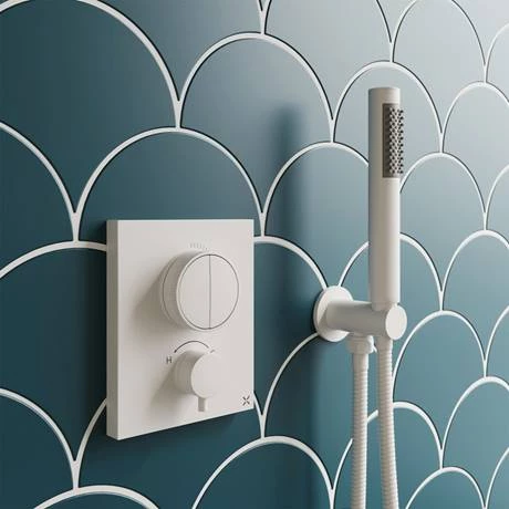 Crosswater MPRO Crossbox Push Matt White 2 Outlet Trim Set 2 Crosswater MPRO Crossbox Push Matt White 2 Outlet Trim Set - Image 2