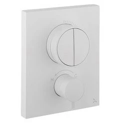 Crosswater MPRO Crossbox Push Matt White 2 Outlet Trim Set