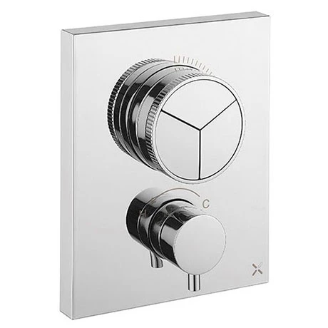 Crosswater MPRO Crossbox Push Chrome 3 Outlet Trim Set 1 Crosswater MPRO Crossbox Push Chrome 3 Outlet Trim Set