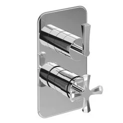Burlington Riviera Chrome Art Deco 1 Outlet Thermostatic Concealed Shower Valve