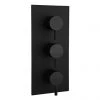 Arezzo Round Modern Triple Concealed Shower Valve - Matt Black