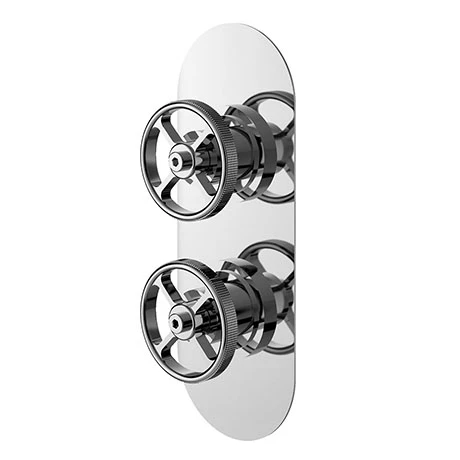 Hudson Reed Revolution Industrial Twin Concealed Thermostatic Shower Valve with Diverter - SIWTW02 1 Hudson Reed Revolution Industrial Twin Concealed Thermostatic Shower Valve with Diverter - SIWTW02