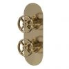 Hudson Reed Revolution Industrial Twin Concealed Thermostatic Shower Valve with Diverter - Brushed Brass - SIWTW802