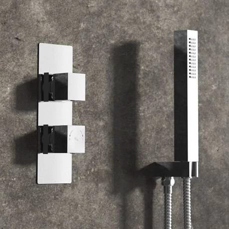 Hudson Reed Square Twin Concealed Thermostatic Shower Valve with Diverter - SQRTW02 2 Hudson Reed Square Twin Concealed Thermostatic Shower Valve with Diverter - SQRTW02 - Image 2