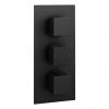 Arezzo Square Modern Triple Concealed Shower Valve - Matt Black