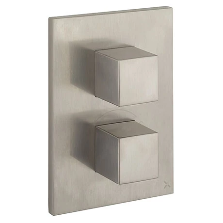 Crosswater - Water Square/Verge Crossbox 2 Outlet Trim & Levers - Brushed Stainless Steel 1 Crosswater - Water Square/Verge Crossbox 2 Outlet Trim & Levers - Brushed Stainless Steel