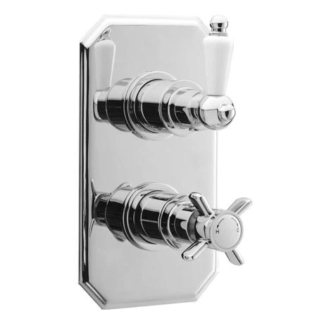 Nuie Concealed Traditional Thermostatic Twin Shower Valve - A3033 1 Nuie Concealed Traditional Thermostatic Twin Shower Valve - A3033