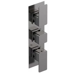 Venice Cubo Triple Thermostatic Shower Valve - Brushed Gun Metal